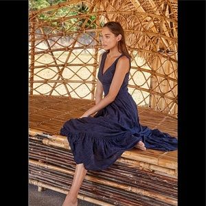 New Haven V-Neck Ruffle Maxi Dress